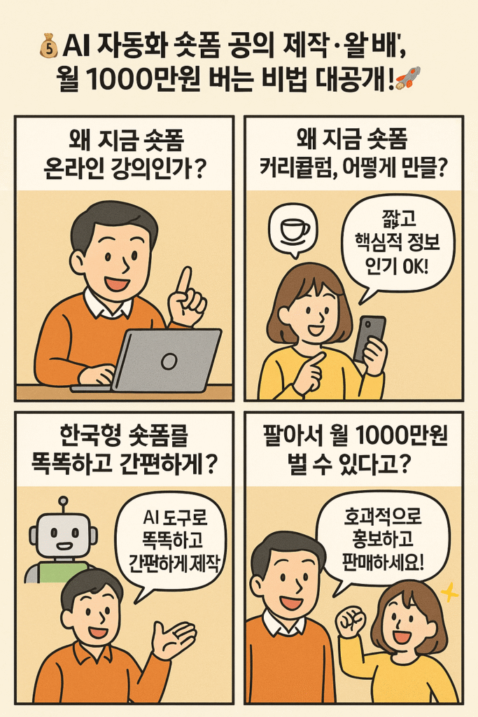 AI 자동화 숏폼 강의 제작 & 판매, 월 1000만원 버는 비법 대공개! 3 55306630 e93d 4995 a818 0aaaf5814a80