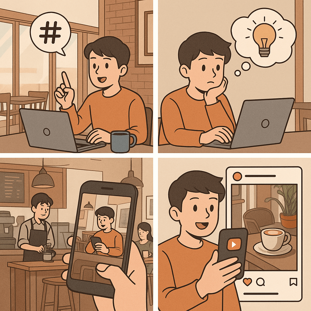 a cartoon of a man using a laptop
