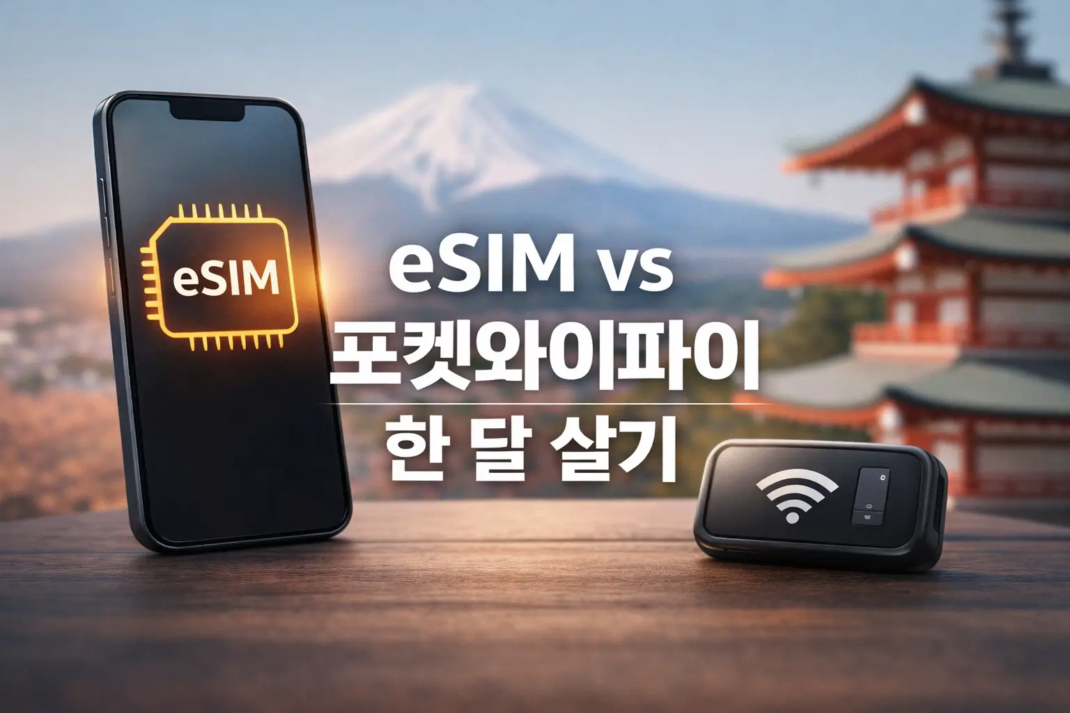 일본 한 달 살기 eSIM vs 포켓와이파이 비용 비교