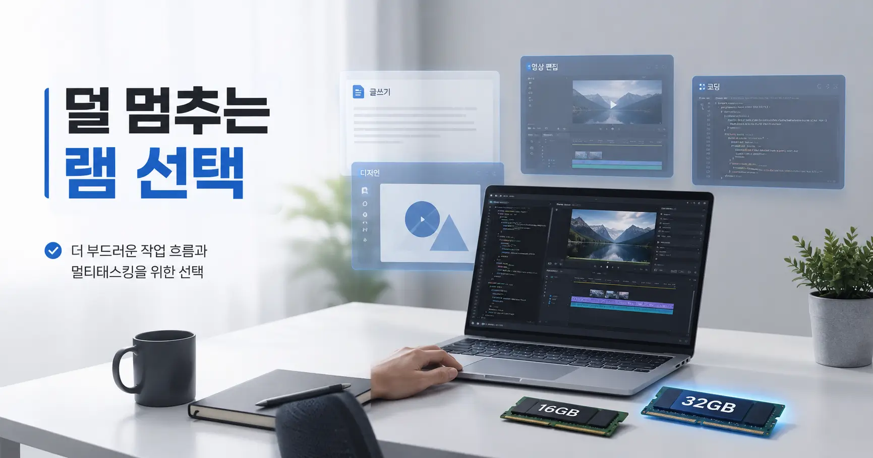 노트북 램 16GB 32GB 차이