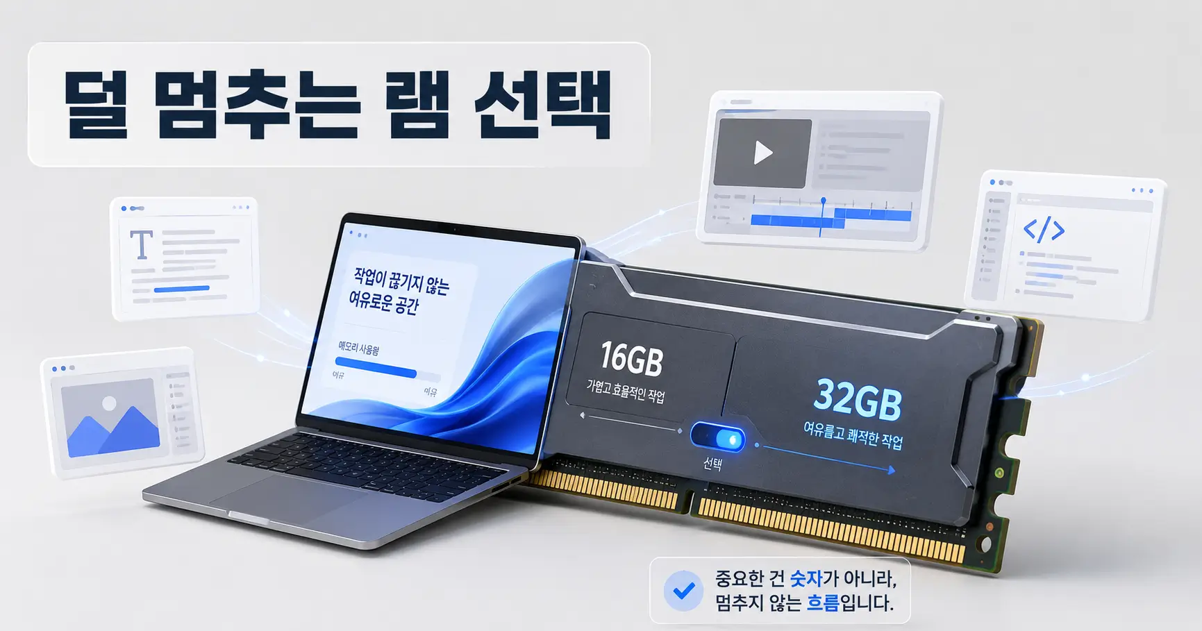 노트북 램 16GB 32GB 차이