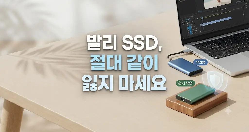 발리 영상편집자 외장 SSD 백업