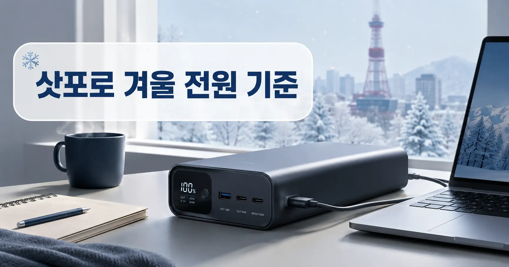 삿포로 겨울 보조배터리