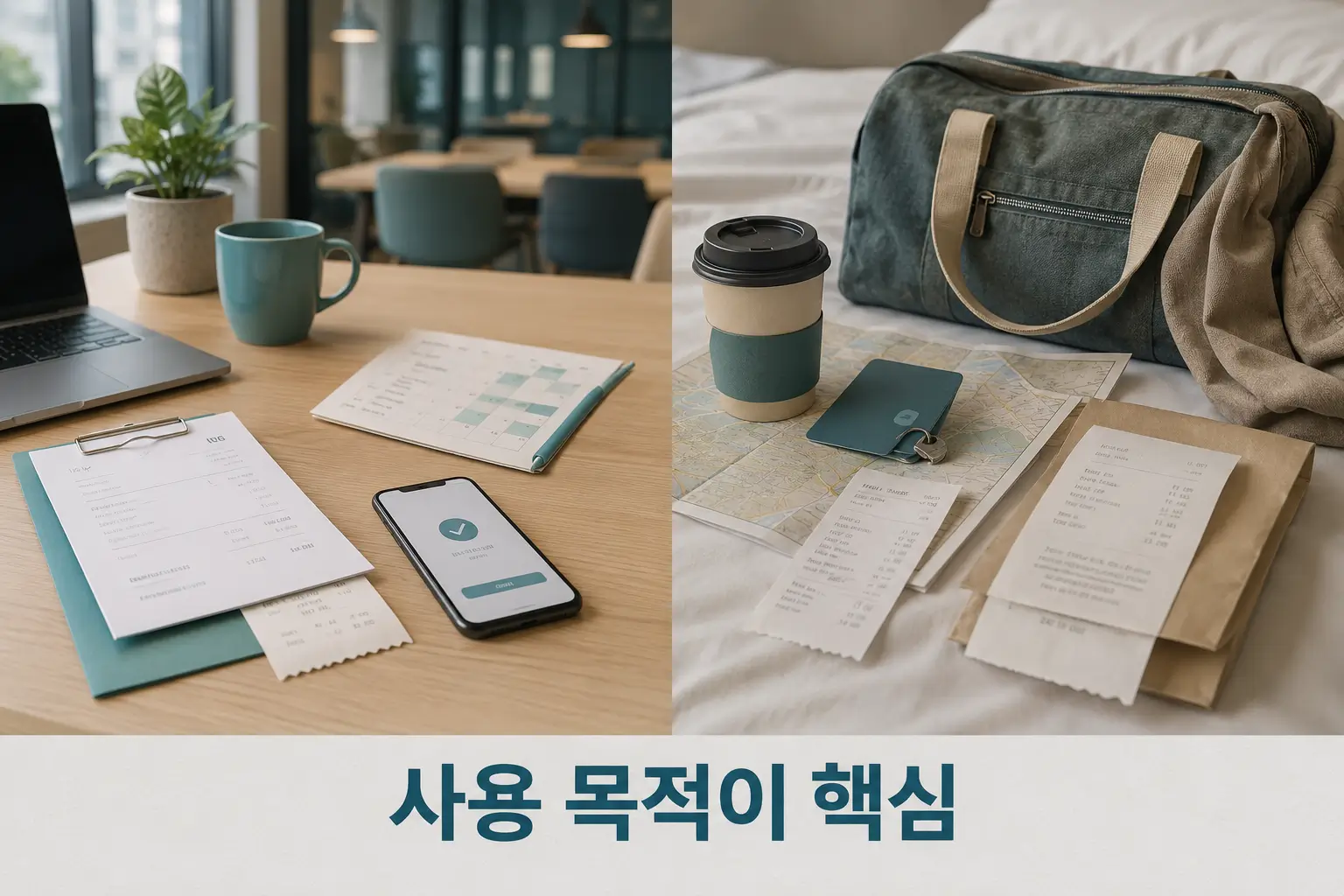 해외 코워킹스페이스 경비처리에 필요한 인보이스, 결제내역, 이용권 정보, 업무 기록, 한글 메모의 5가지 증빙 항목